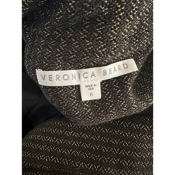 Veronica Beard Clay Shawl Lapel Boy Blazer Open Front Drape Tweed Wool Blend 6 - Picture 8 of 10